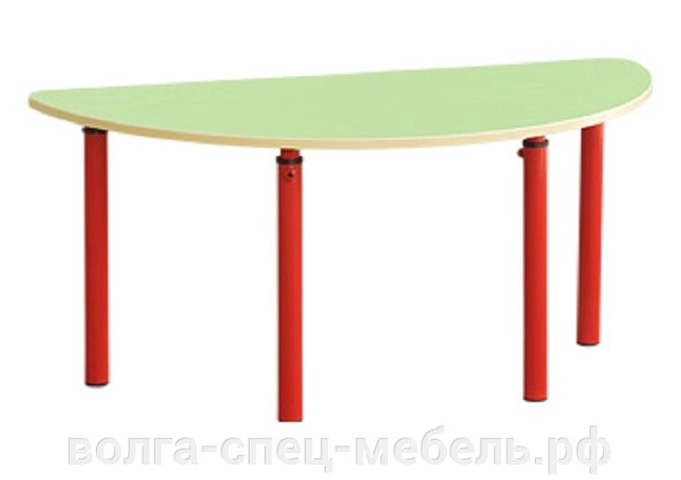 Стол детский полукруглый 102х52см. регулируемый 0-3 рост. для детских садов от компании Волга-Спец-Мебель - фото 1