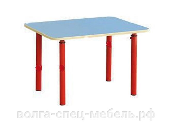 Стол для детских садов квадратный 70х70см регулируемый 0-3 рост. от компании Волга-Спец-Мебель - фото 1