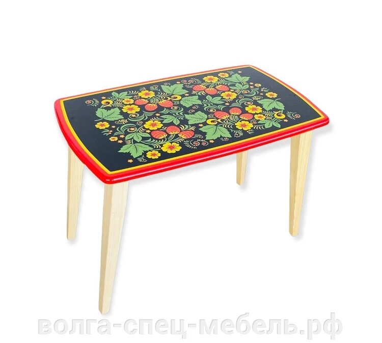 Стол для детского сада "Хохлома" 75*45*52см, деревянные ножки от компании Волга-Спец-Мебель - фото 1