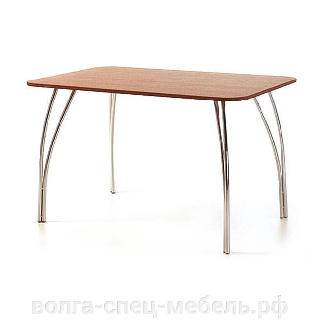 Стол для кафе, столовой Грация 110х70см. хромированный каркас от компании Волга-Спец-Мебель - фото 1