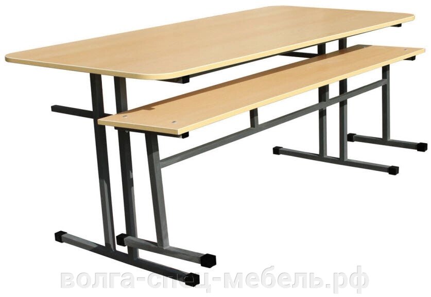Стол обеденный для кафе, столовой 150х70см. со скамейками от компании Волга-Спец-Мебель - фото 1