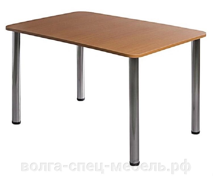Стол обеденный для кафе, столовой на 4-х опорах, столешница с пластиком 120х80, \и другие размеры\ от компании Волга-Спец-Мебель - фото 1