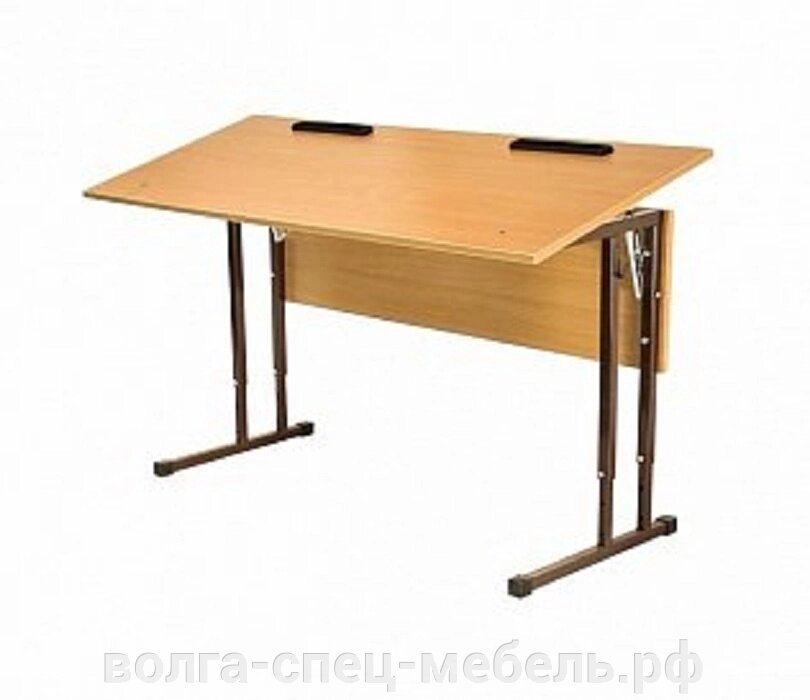 Стол ученический \парта\ с регулировкой наклона столешницы двухместная (растоматами) от компании Волга-Спец-Мебель - фото 1