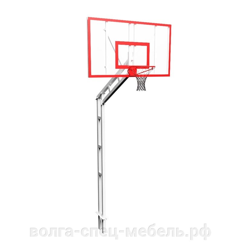 Стойка баскетбольная регулируемая разборная под бетонирование, вынос 1,2 м. от компании Волга-Спец-Мебель - фото 1