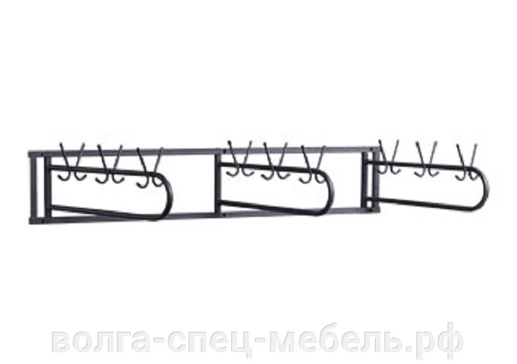 Вешалка гардеробная настенная 18 мест от компании Волга-Спец-Мебель - фото 1