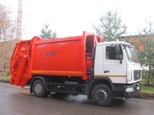 КО-427-73П на шасси МАЗ-534025-585-013 мусоровоз задняя загрузка, портал, 18,5 м3