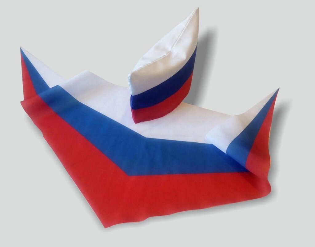 Комплект пилотка+галстук : Триколор российского флага от компании Интернет-магазин "Атрибуты" - фото 1