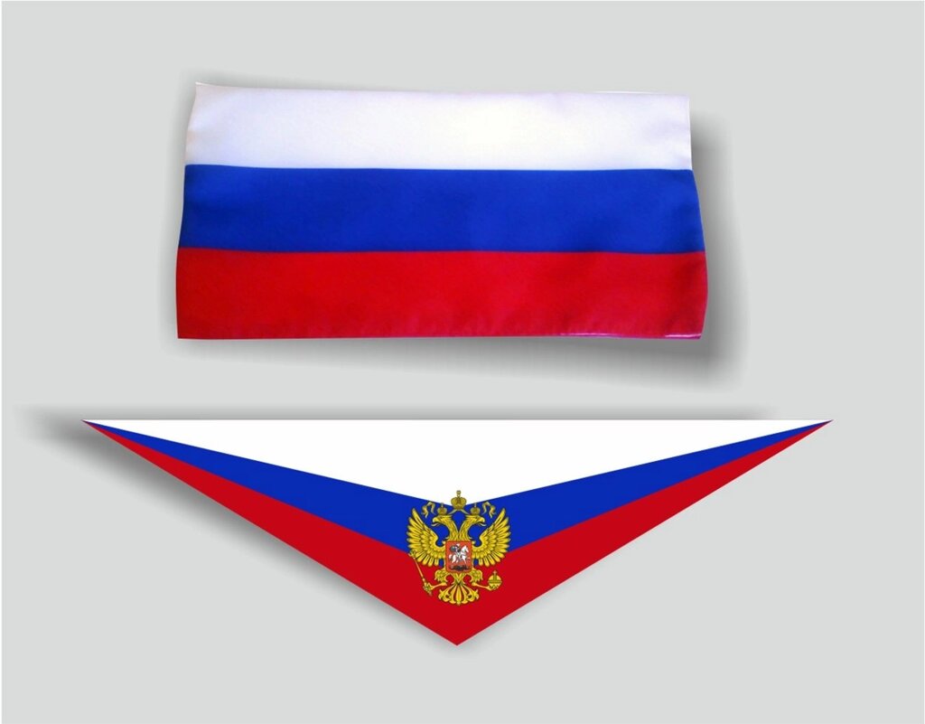 Комплект пилотка + галстук триколор российского флага от компании Интернет-магазин "Атрибуты" - фото 1