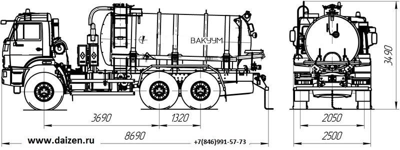 Машина вакуумная МВ-10 Камаз 43118-3027-46 - сравнение