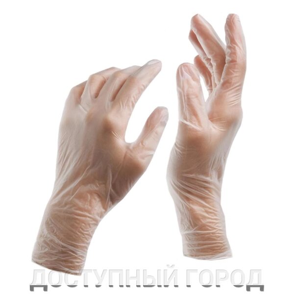 Виниловые перчатки, неопудренные от компании ДОСТУПНЫЙ ГОРОД - фото 1