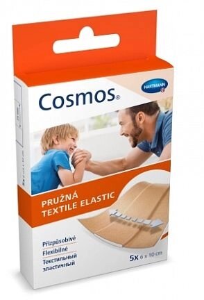 COSMOS textil elastic - Пластырь эластичный цвета кожи: 5 шт. 6х10 см от компании ООО Лидер - фото 1