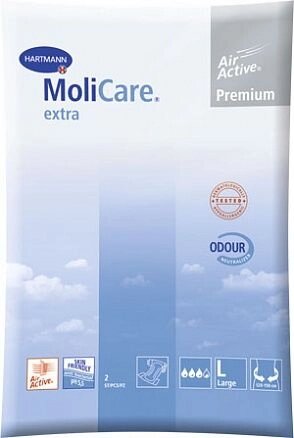 MoliCare Premium extra soft - Моликар Премиум экстра софт - Воздухопроницаемые подгузники: разм L, 2 шт. от компании ООО Лидер - фото 1