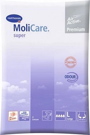 MoliCare Premium super soft - Моликар Премиум супер софт - Воздухопроницаемые подгузники: разм L, 2 шт. от компании ООО Лидер - фото 1