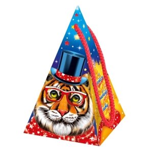 Новогодняя упаковка Пирамидка СИМВОЛ, 300 гр, картонная подарочная коробка