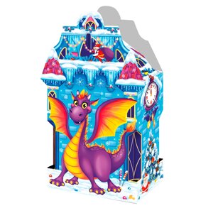 Новогодняя упаковка "замок снежок", 2000-2500 гр, картонная подарочная коробка, 2024 год дракона