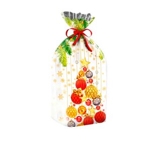 Пакет полипропиленовый новогодний с центральным швом "елочные шары", 160х420мм