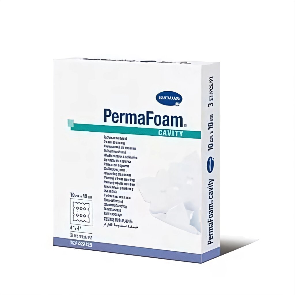 PERMAFOAM cavity - Губч. пов. для тампонирования глубоких ран: 10х10 см; 3 шт. от компании ООО Лидер - фото 1