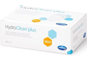 HydroClean plus - Повязки актив. раствором Рингера с ПГМБ: 7,5х7,5 см, 10 шт.