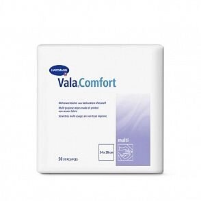 Vala Comfort multi - Вала Комфорт мульти - Одноразовые салфетки 34 х 38 см, 50 шт.