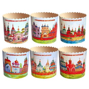БУМАЖНАЯ ФОРМА ДЛЯ КУЛИЧЕЙ "КРЕМЛИ" 70X85 ММ, 120-150 ГР