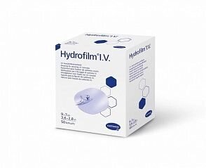 Hydrofilm IV - Самокл. повязки для фиксации катетеров из пленки 9 x 7 cм, 50шт.