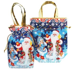 Подарочная сумка-мешок с двумя ручками Морозко 1300 гр, новогодняя упаковка для конфет