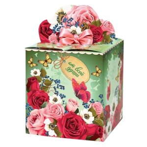 Подарочная упаковка Розы, 400гр, картонная коробка