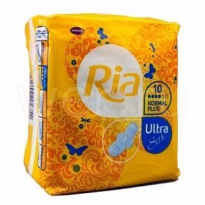 RIA Ultra Silk Sanitary Towels, 10 шт., жен. гигиен. прокл., Ультра Нормал Плюс от компании ООО Лидер - фото 1