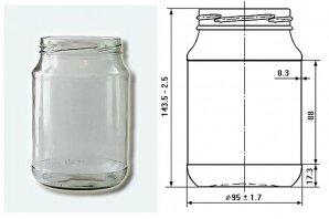 Стеклянная банка 720мл, ТО-82 (1248шт)