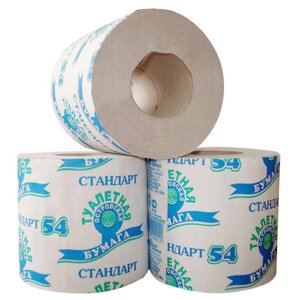 Туалетная бумага "Стандарт" 54м, макулатура 1слой. 30гр/м2
