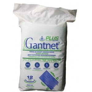 Рукавицы пенообразующие двусторонние GANTNET PLUS (12 шт.) для личной гигены