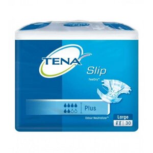 Подгузники для взрослых TENA Slip Plus (Тена слип плюс) 30 шт., размер L (дышащие)