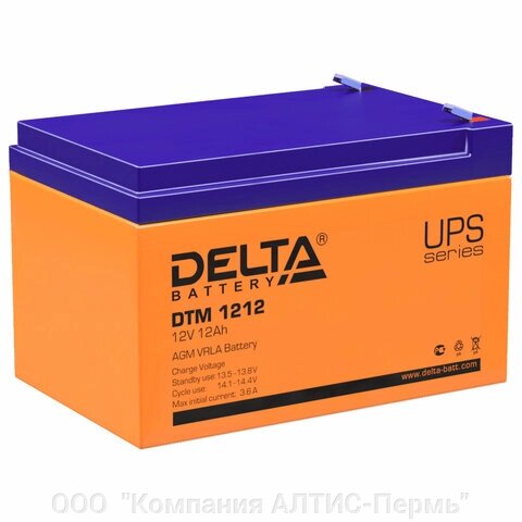 Аккумуляторная батарея для ИБП любых торговых марок, 12 В, 12 Ач, 151х98х95 мм, DELTA, DTM 1212 от компании ООО  "Компания АЛТИС-Пермь" - фото 1