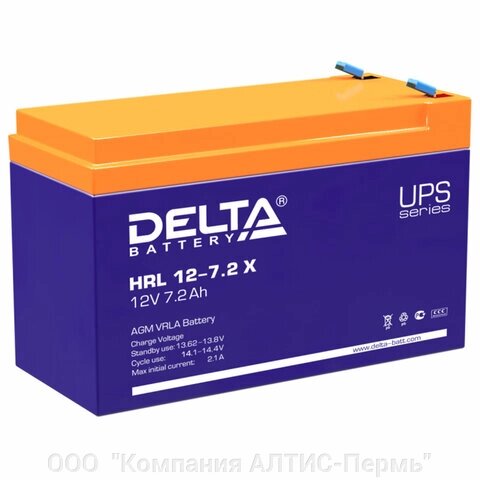 Аккумуляторная батарея для ИБП любых торговых марок, 12 В, 7,2 Ач, 151х65х94 мм, DELTA, HRL 12-7.2 X от компании ООО  "Компания АЛТИС-Пермь" - фото 1