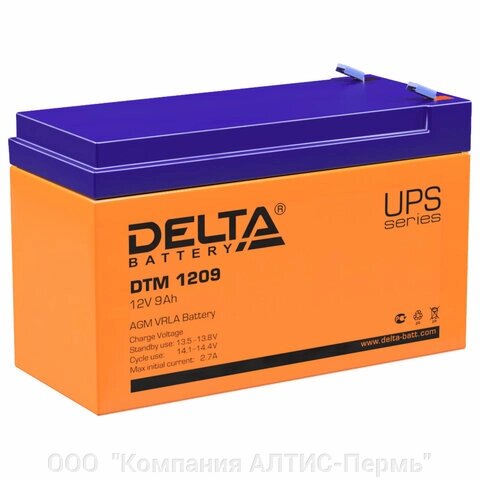 Аккумуляторная батарея для ИБП любых торговых марок, 12 В, 9 Ач, 151х65х94 мм, DELTA, DTM 1209 от компании ООО  "Компания АЛТИС-Пермь" - фото 1