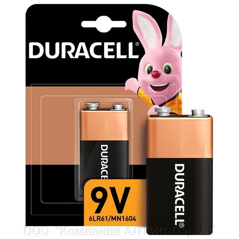 Батарейка DURACELL Basic, 6LR61 (КРОНА), Alkaline, 1 шт., в блистере, 9 В от компании ООО  "Компания АЛТИС-Пермь" - фото 1