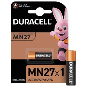 Батарейка DURACELL MN27, Alkaline, в блистере, 12 В