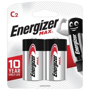 Батарейки energizer max, с (LR14, 14а), алкалиновые, комплект 2 шт., блистер