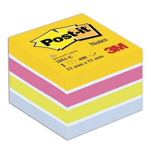 Блок самоклеящийся (стикер) POST-IT ORIGINAL Мармелад 51х51 мм, 400 л., ассорти, 2051-U