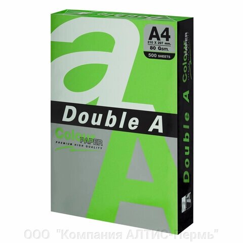 Бумага цветная DOUBLE A, А4, 80 г/м2, 500 л., интенсив, зелёная от компании ООО  "Компания АЛТИС-Пермь" - фото 1