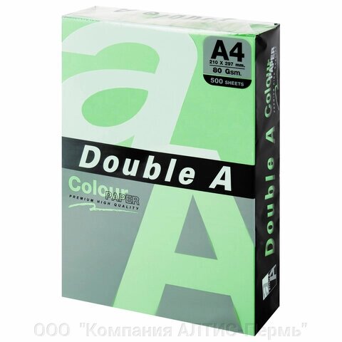 Бумага цветная DOUBLE A, А4, 80 г/м2, 500 л., пастель, зеленая от компании ООО  "Компания АЛТИС-Пермь" - фото 1