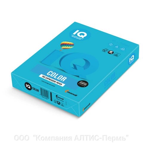 Бумага цветная IQ color, А4, 80 г/м2, 500 л., интенсив, светло-синяя, AB48 от компании ООО  "Компания АЛТИС-Пермь" - фото 1