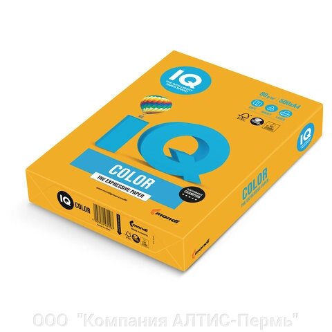 Бумага цветная IQ color, А4, 80 г/м2, 500 л., тренд, старое золото, AG10 от компании ООО  "Компания АЛТИС-Пермь" - фото 1