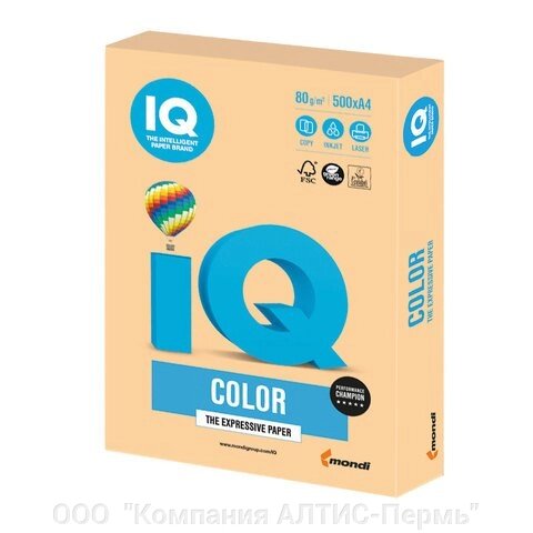 Бумага цветная IQ color, А4, 80 г/м2, 500 л., тренд, золотистая, GO22 от компании ООО  "Компания АЛТИС-Пермь" - фото 1