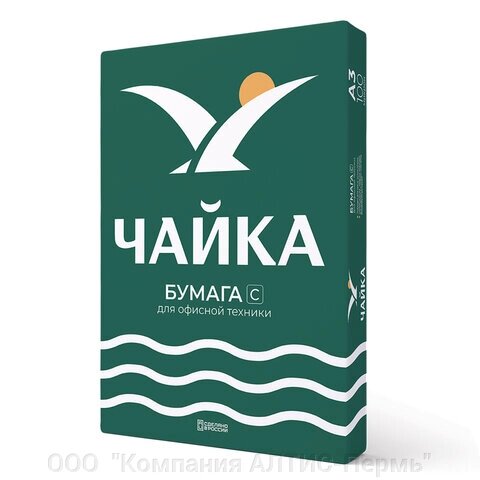 Бумага офисная БОЛЬШОГО ФОРМАТА (297х420), А3, 80 г/м2, 500 л., марка С, ЧАЙКА, 143% (CIE) от компании ООО  "Компания АЛТИС-Пермь" - фото 1