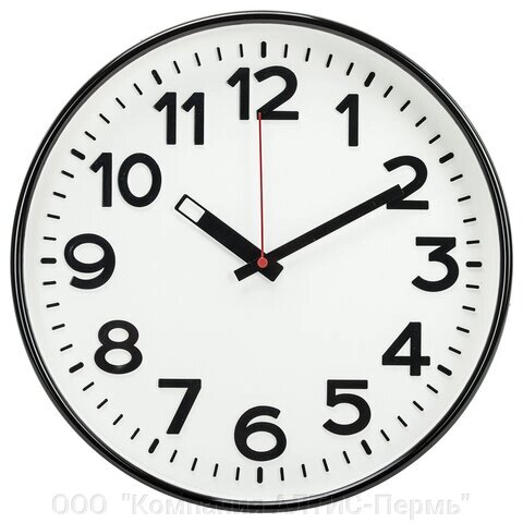 Часы настенные TROYKATIME (TROYKA) 78770783, круг, белые, черная рамка, 30,5х30,5х3,5 см от компании ООО  "Компания АЛТИС-Пермь" - фото 1