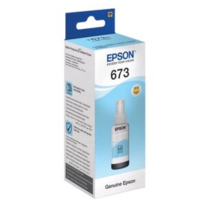 Чернила EPSON 673 (T6735) для снпч epson L800/L805/L810/L850/L1800, светло-голубые, оригинальные