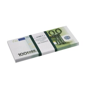 Деньги шуточные 100 евро, упаковка с европодвесом