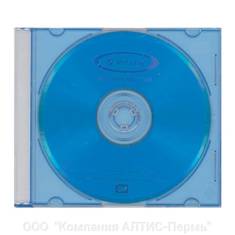 Диск DVD+RW (плюс) VERBATIM, 4,7 Gb, 4x, Color Slim Case от компании ООО  "Компания АЛТИС-Пермь" - фото 1