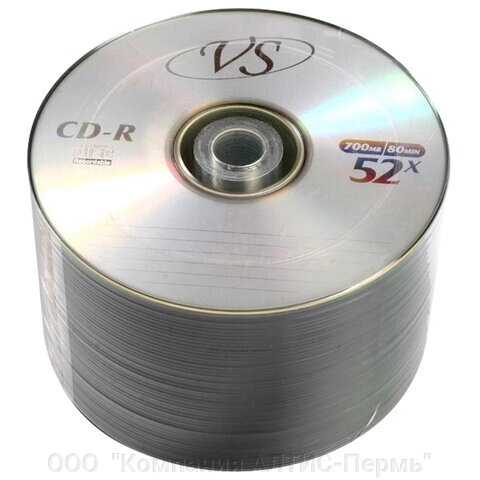 Диски CD-R VS 700 Mb 52x Bulk (термоусадка без шпиля), КОМПЛЕКТ 50 шт., VSCDRB5001 от компании ООО  "Компания АЛТИС-Пермь" - фото 1